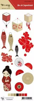 Etiquette un air japonisant - illustrations � d�couper