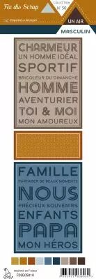 Etiquette un air masculin - Cartes project life