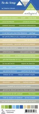 Etiquette un air montagnard - Bandes de mots multicolores