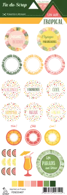 Etiquette un air tropical - ronds avec �criture