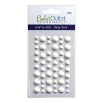 Eyelet Outlet Adhesive-Back Enamel Dots Matte white