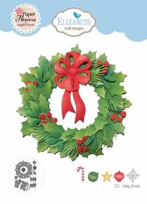 Festive Holly Die Holiday Wreath