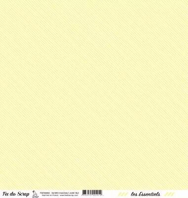 feuille les essentiels rayures jaune pale