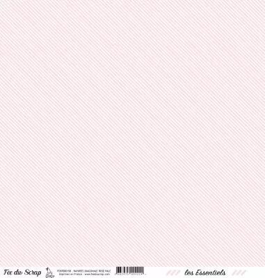 feuille les essentiels rayures rose pale