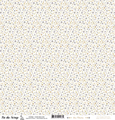 feuille Les fleurs beige/gris