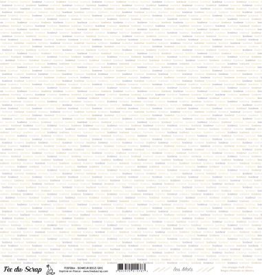 feuille Les mots bonheur beige/gris