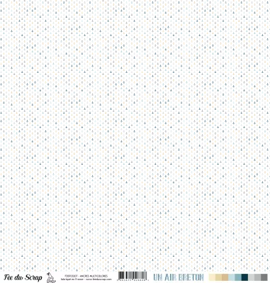 Feuille un air breton - ancres multicolores
