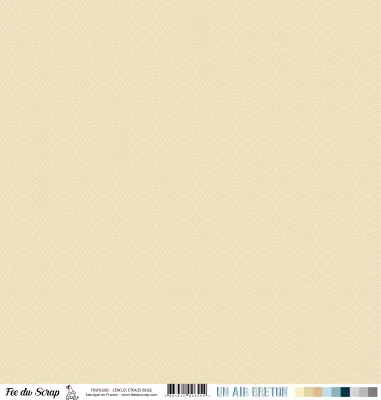 Feuille un air breton - cercles �toil�s beige