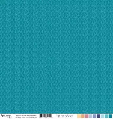 Feuille un air c�leste - nuages - turquoise fonc�