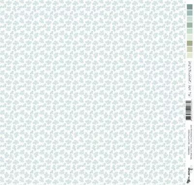 Feuille un air c�r�monial - eucalyptus bleu / fond blanc