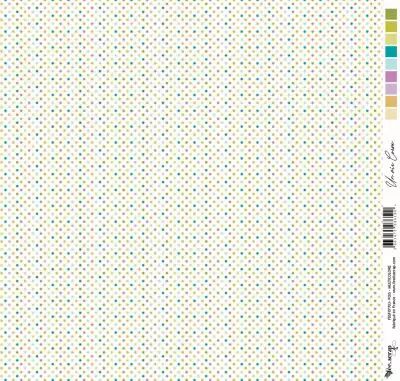 Feuille un air corse  - pois - multicolore