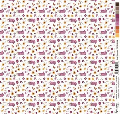 Feuille un air d\'automne flamboyant - bottes et fleurs - multicolore