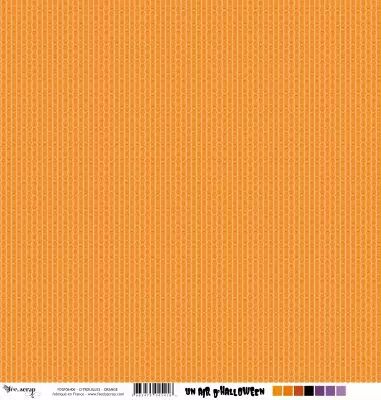 Feuille un air d\'halloween - citrouilles - orange