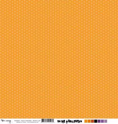 Feuille un air d\'halloween - toiles d\'araign�es - orange clair