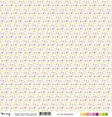 Feuille un air de jardin - tapis de fleurs - multicolore