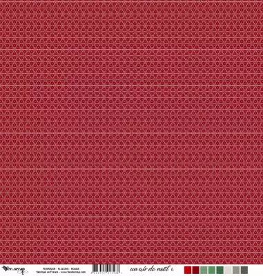 Feuille un air de no�l - Flocons - Rouge
