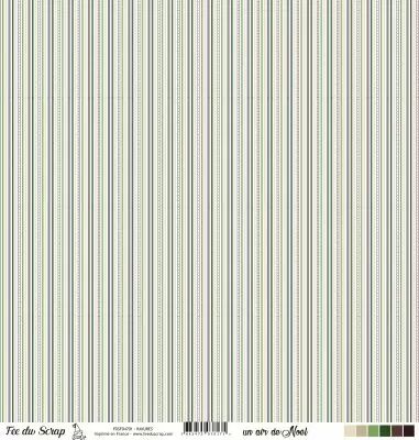 Feuille un air de no�l - Rayures - Multicolore