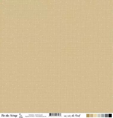 feuille un air de noel beige points blancs