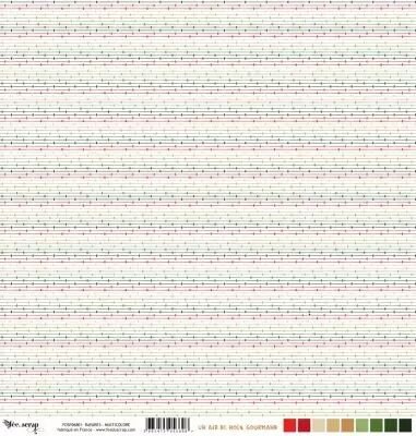 Feuille un air de noel gourmand - rayures - multicolore