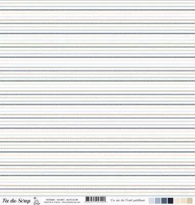 Feuille un air de no�l p�tillant - rayures - multicolore