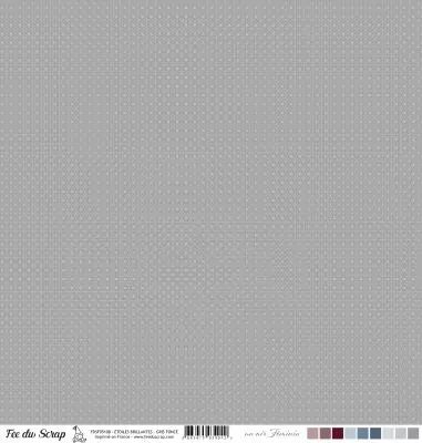 Feuille un air f�minin - Etoiles brillantes - Gris fonc�
