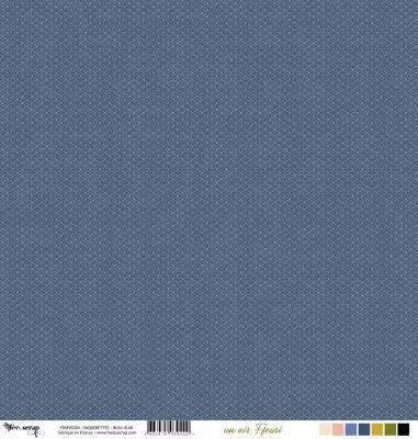 Feuille un air fleuri - p�querettes - bleu jean