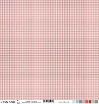 Feuille un air glacial - Vichy rouge