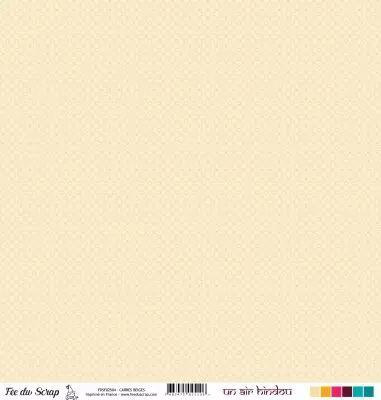 Feuille un air hindou - carr�s beige