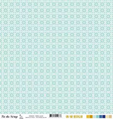 Feuille un air ib�rique - fa�ence lagon
