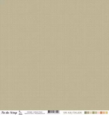 Feuille un air italien - Carreaux �toil�s - Taupe
