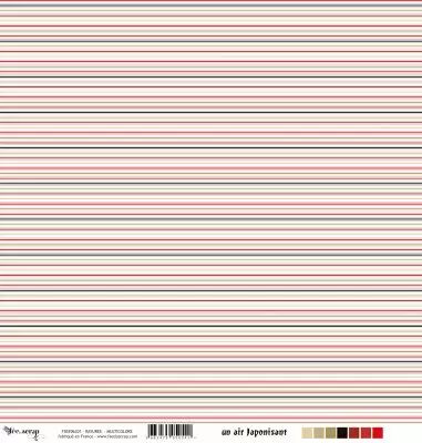 Feuille un air japonisant - rayures - multicolore