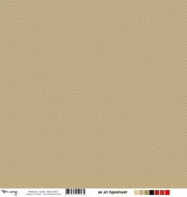 Feuille un air japonisant - vagues - beige fonc�
