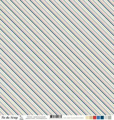 Feuille un air londonien - rayures multicolores
