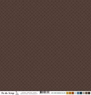 Feuille un air masculin - Carr�s Ray�s - Marron