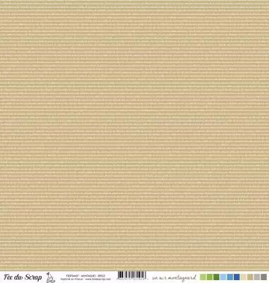 Feuille un air montagnard - Montgnes beige