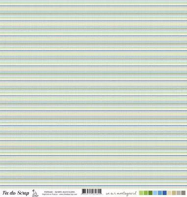 Feuille un air montagnard - Rayures multicolores