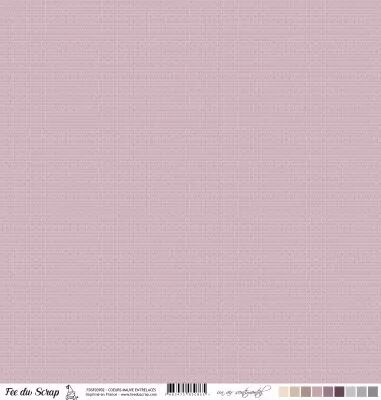 Feuille un air sentimental - Coeurs mauve entrelac�s