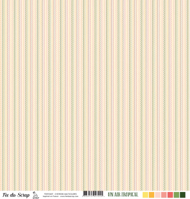Feuille un air tropical - chevrons multicolores