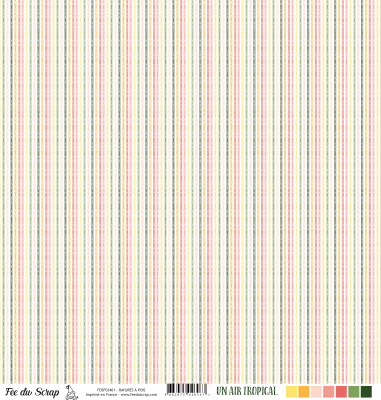 Feuille un air tropical - rayures � pois