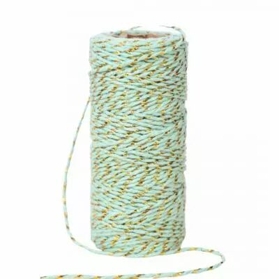 FICELLE BICOLORE TWINE MENTHE / OR