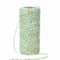 FICELLE BICOLORE TWINE MENTHE / OR