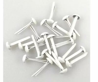 Floral Brads 3mm (40pcs/pkg) White