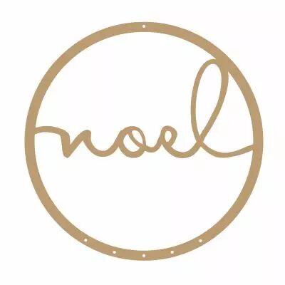 GRAND CERCLE A DECORER MDF 3 MM AVEC DECOUPE NOEL