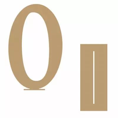 GRAND CHIFFRE 21,8 CM + SUPPORT MDF 3 MM 0 