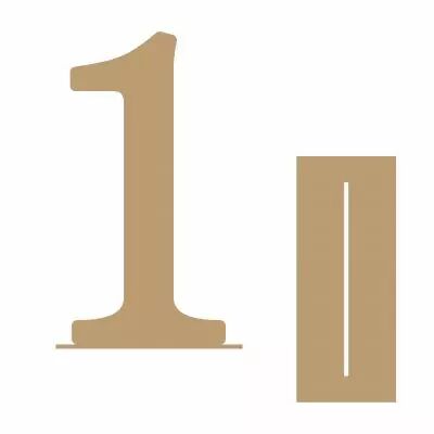 GRAND CHIFFRE 21,8 CM + SUPPORT MDF 3 MM 1 