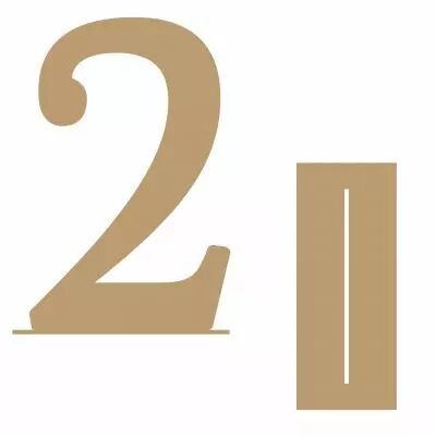 GRAND CHIFFRE 21,8 CM + SUPPORT MDF 3 MM 2