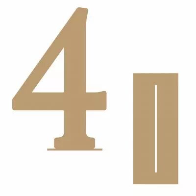 GRAND CHIFFRE 21,8 CM + SUPPORT MDF 3 MM 4 