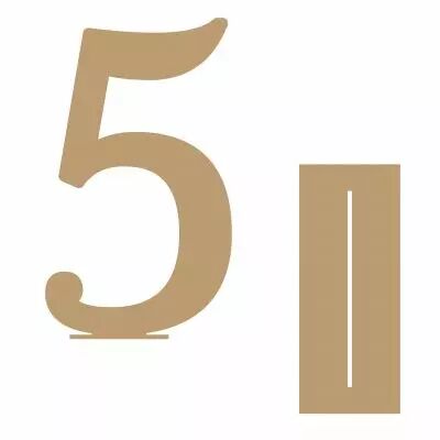 GRAND CHIFFRE 21,8 CM + SUPPORT MDF 3 MM 5