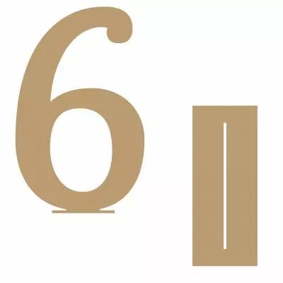 GRAND CHIFFRE 21,8 CM + SUPPORT MDF 3 MM 6
