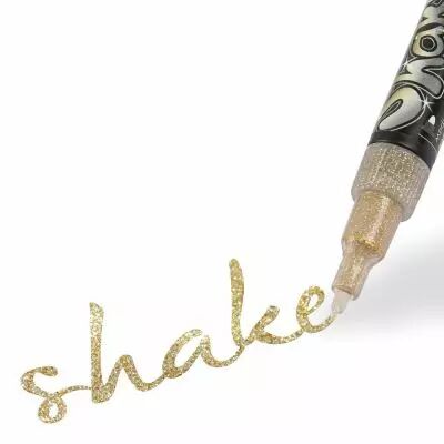 GRAPH\'IT SHAKE MARQUEUR � PAILLETTES POINTE FINE 3MM - GLITTER GOLD